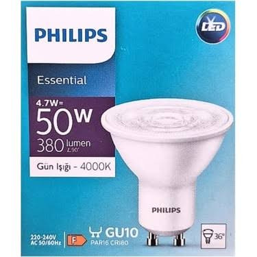 PHİLİPS LED SPOTS 4.7 WATT GÜN IŞIĞI (380 LUMEN) X 10AD